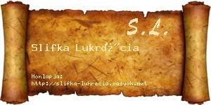 Slifka Lukrécia névjegykártya